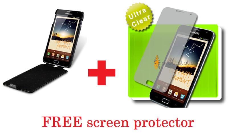 Samsung Galaxy Note MELKCO GENUINE LEATHER case + FREE PROTECTOR