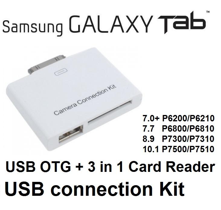 Samsung Galaxy Tab 7.0 Plus 7.7 8.9 10.1 OTG USB Connection Kit Samsung Galaxy Tab 7.0 Plus 7.7 8.9 10.1 OTG USB Connection Kit