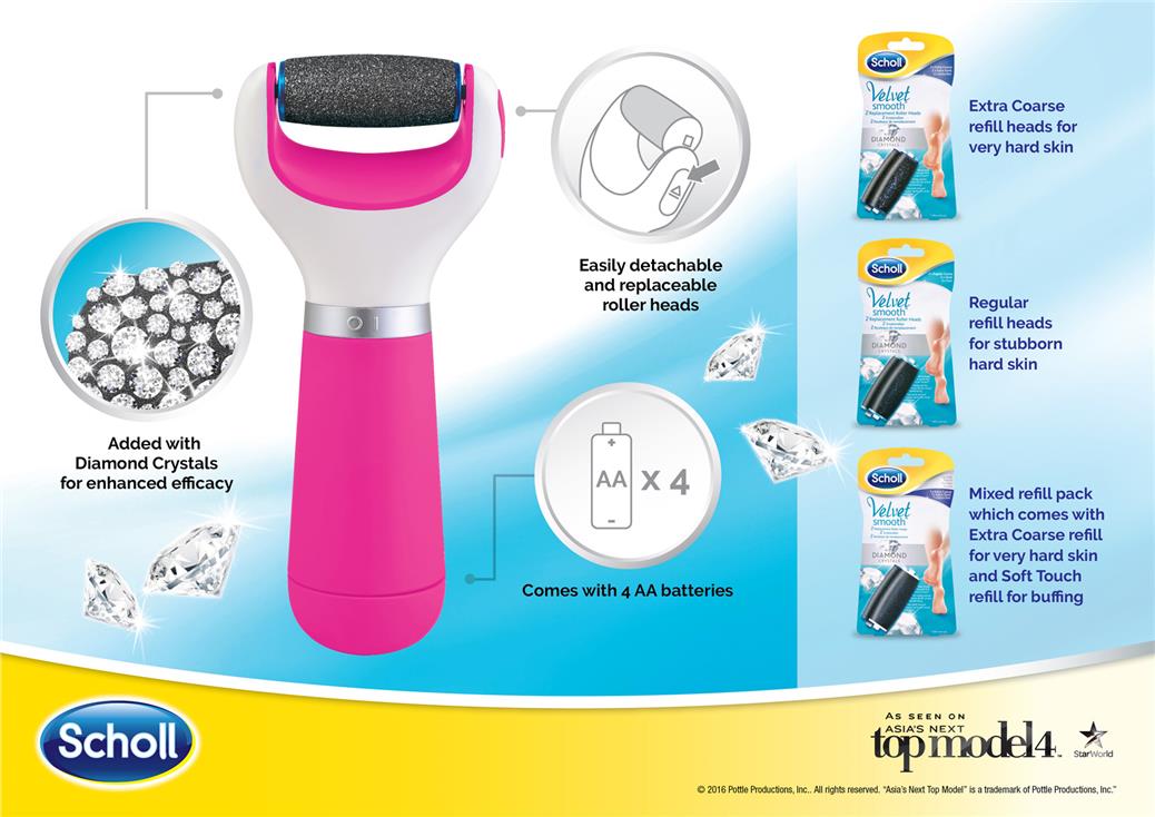 Scholl Velvet Smooth Express Pedi Foot File (Pink)