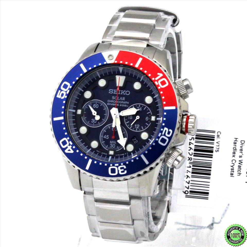 seiko men's ssc019 solar diver chronograph watch