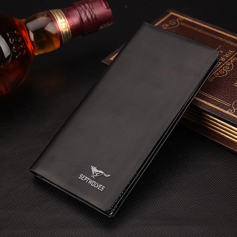 Septwolves Long Style Genuine Leather Mens Wallet ** NEW ARRIVAL