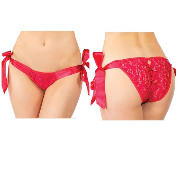 Sexy Panty Lingerie, Red Panties with Ribbon