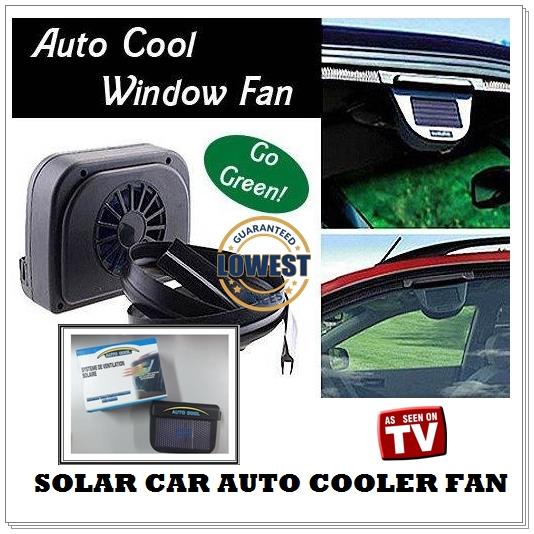 Solar Powered In Car -  AUTO COOL Air Ventilation Cooling Fan System