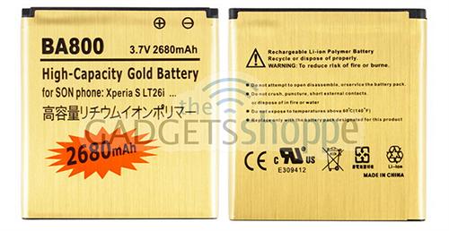SONY XPERIA S LT26i BA800 2680MAH REPLACEMENT GOLD BATTERY
