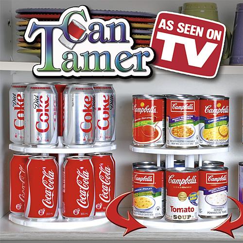 Spinning Can Tamer Kitchen 2-tier Spinning Organizer Rotatable