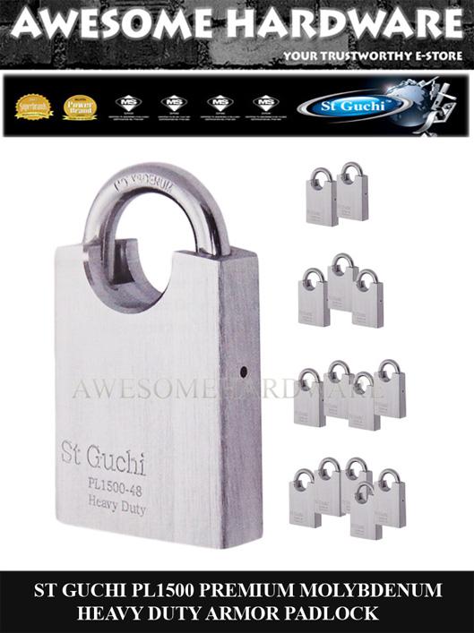 St Guchi PL1500 Heavy Duty Anti Cut Padlock Lock Master Key