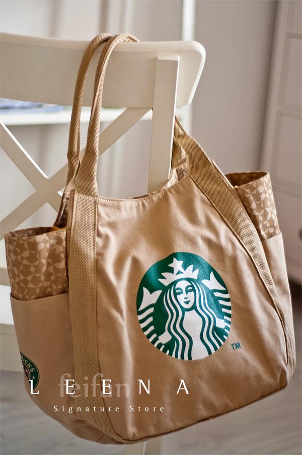 Starbucks Fashion Beige Canvas Shoulder Tote Bag