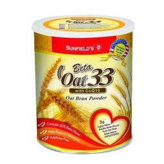 Sunfield's Beta Oat 33 with CoQ10 450g x 2 tins Sunfield's Beta Oat 33 with CoQ10 450g x 2 tins