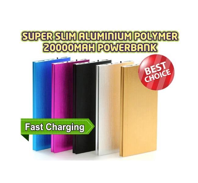 Super Slim Power Bank Ultra Thin Aluminium Polymer 20000mAh PowerBank