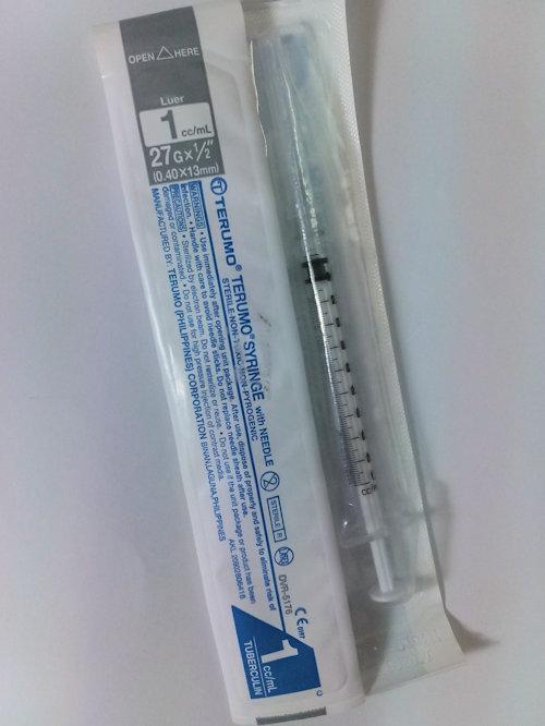 SYRINGE 1ML+ NEEDLE 27G X 100 SETS