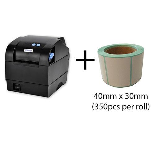 Thermal Barcode Printer XP-365B+Thermal Sticker 40mm x 30mm(350pcs) Thermal Barcode Printer XP-365B+Thermal Sticker 40mm x 30mm(350pcs)