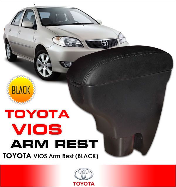 TOYOTA VIOS '03 - '08 Genuine Black Leather Arm Rest with Cup Holder