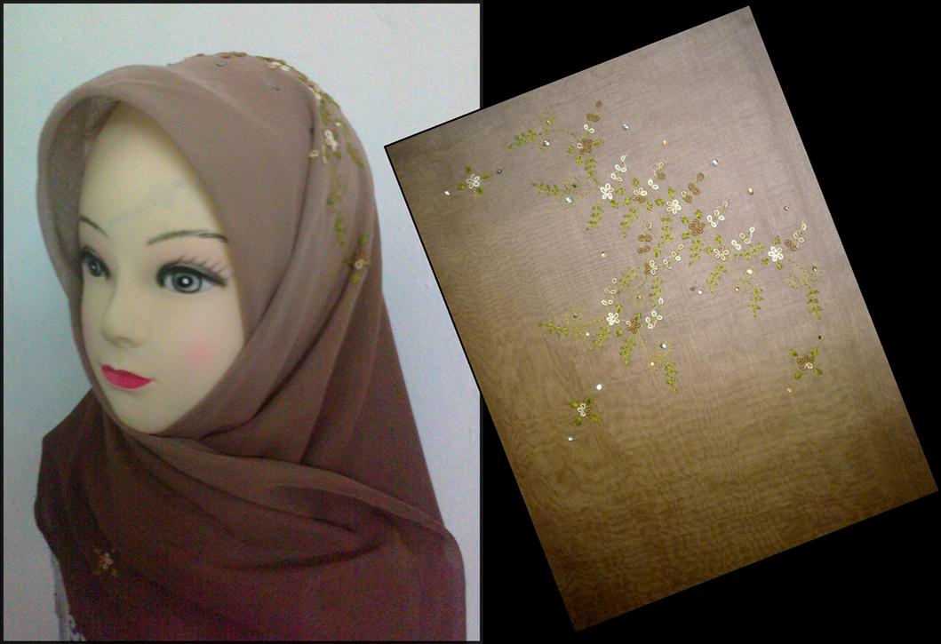 TUDUNG BAWAL SULAM 2 TONE TERBARU TBS-2T02