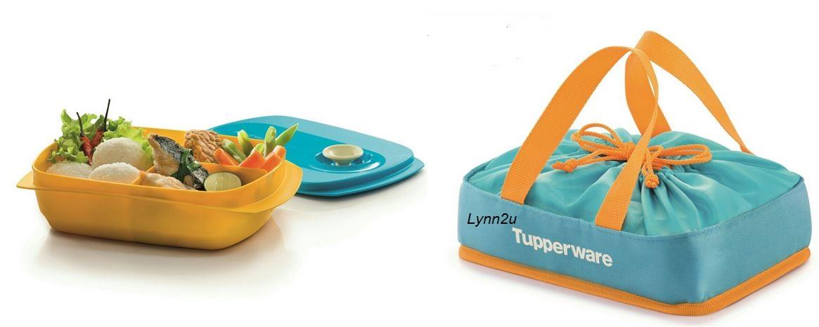 Tupperware Reheatable Divided Lunch Box (1) 1.0L + Tuppao bag Tupperware Reheatable Divided Lunch Box (1) 1.0L + Tuppao bag