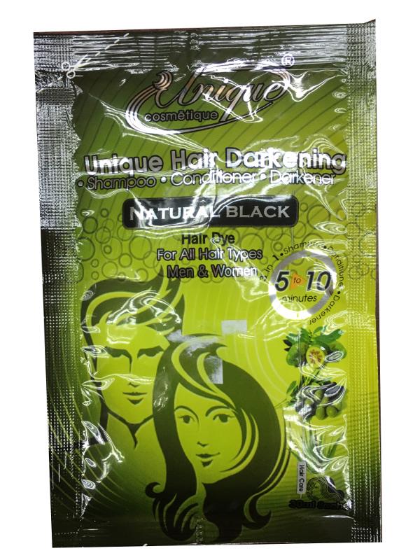 Unique Hair Darkening Shampoo Black 2 packs, Darken Hair in 10 minutes