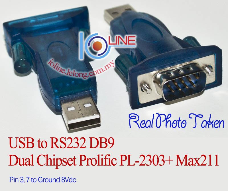 USB TO DB9 RS232 SERIAL PORT Adapter PL2303+Max211 dual chipset Win7