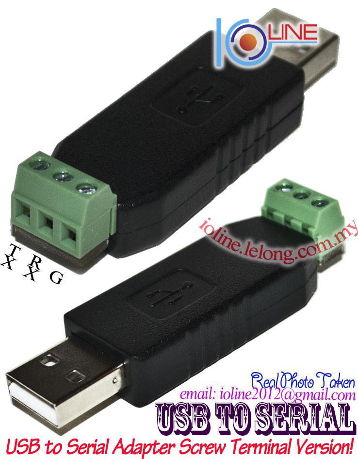 USB TO RS232 SERIAL PORT Adapter Screw Terminal Prolific PL2303 ...