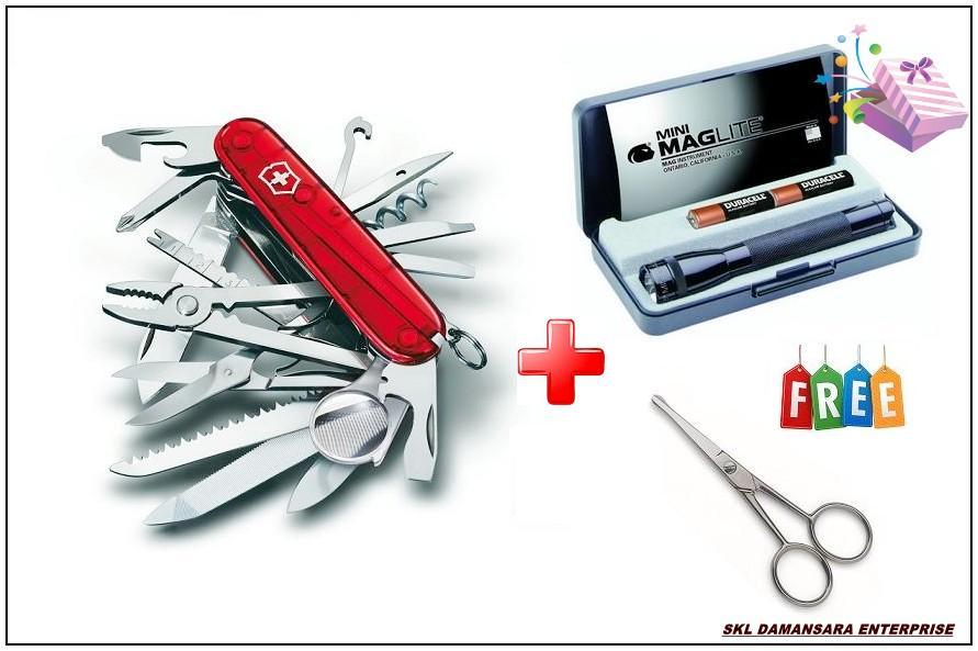 Victorinox Swiss knife Free Maglite Torch+ victorinox Nose Scissor