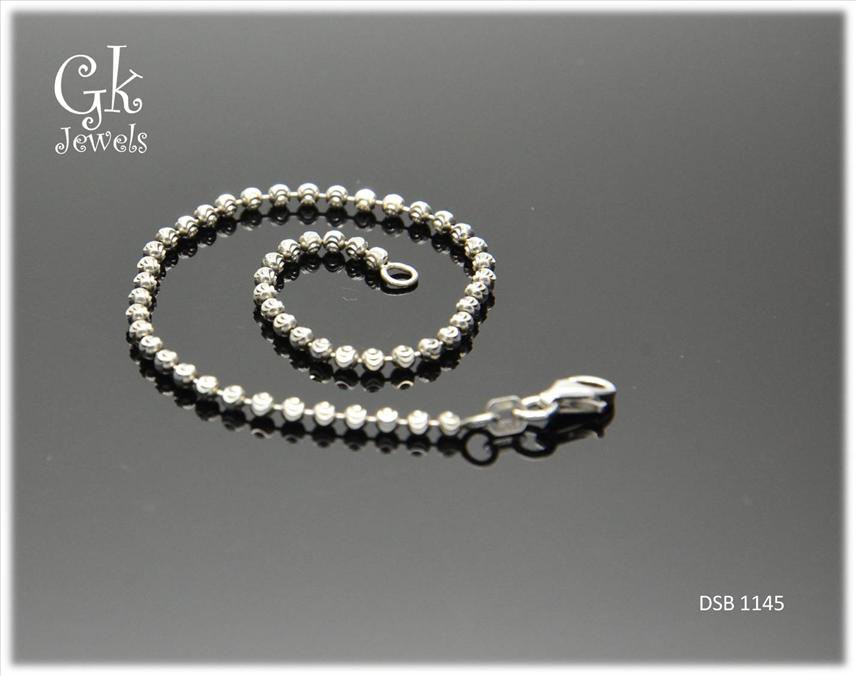 White Gold On 925 Silver Bracelet DSB 1145 (thick:2mm)