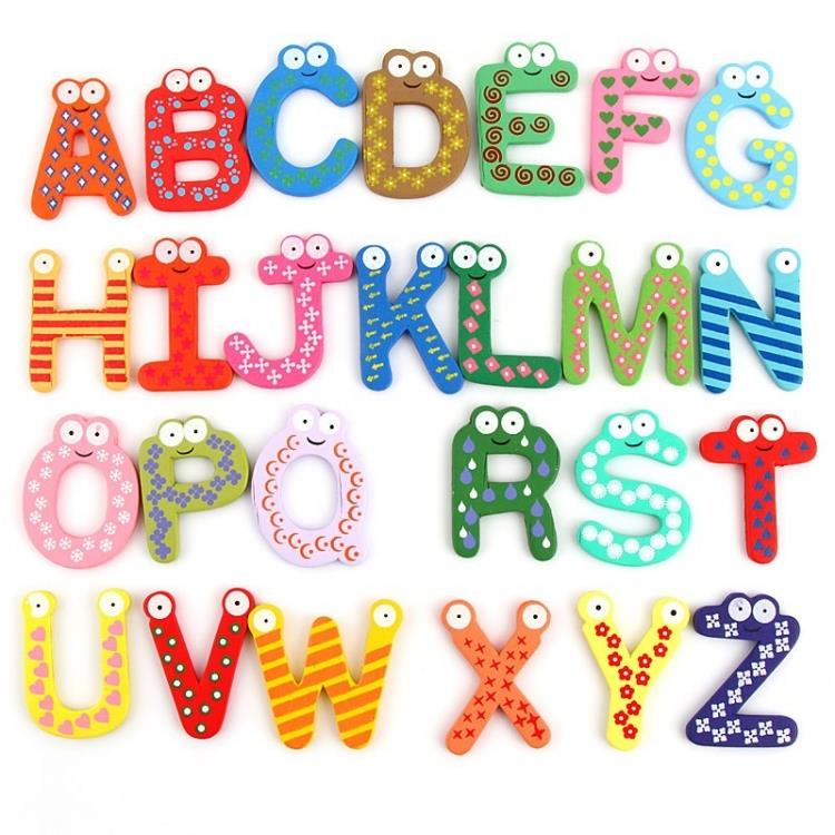 Wooden Alphabet Fridge Magnet Sticker Wooden Alphabet Fridge Magnet Sticker