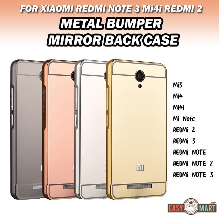 Xiaomi Redmi Note 3 Mi4i Redmi 2 Mirror Metal Bumper Case Casing