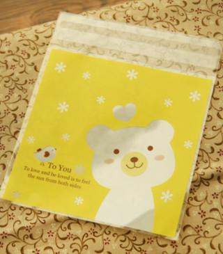 Yellow Bear Biscuit / Cookies / Cake Plastic Bags (Self-adhesive)
