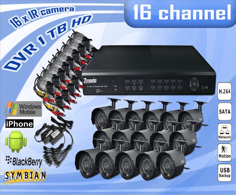 ZMODO 16 CHANNEL CCTV Security DVR Day Night IR Camera Package 1TB