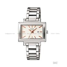CASIO LTP-1332D-7A STANDARD Analog rectangular date SS bracelet white