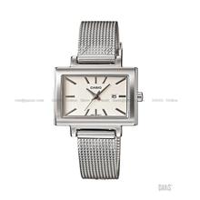 CASIO LTP-1332BD-7A STANDARD Analog rectangular date SS bracelet white
