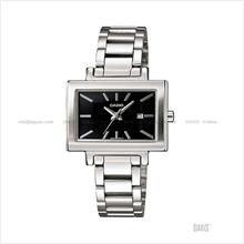 CASIO LTP-1332D-1A STANDARD Analog rectangular date SS bracelet black