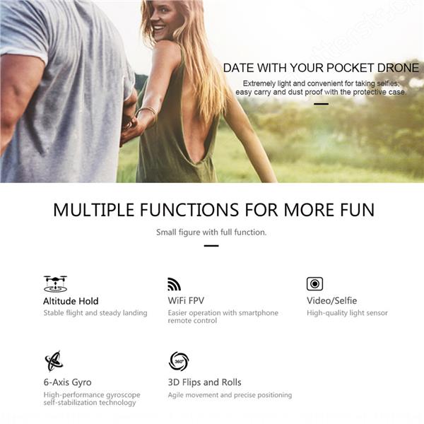 JJRC H37 ELFIE Foldable G-sensor WIFI FPV Mini RC Selfie Drone 720P