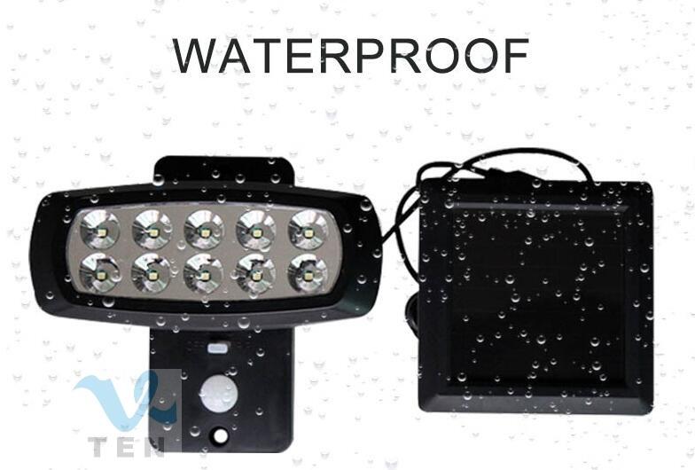 10 LED Solar Power Light Rotable Head Long Time Lamp Montion Sensor