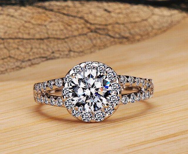 2 Carat 8mm Sona Simulated Diamond Engagement Rings For Women 2 Carat 8mm Sona Simulated Diamond Engagement Rings For Women Sterling
