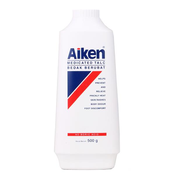 Aiken Medicated Talc 500g, for Heat Rash & Prickly Heat Aiken Medicated Talc 500g, for Heat Rash & Prickly Heat