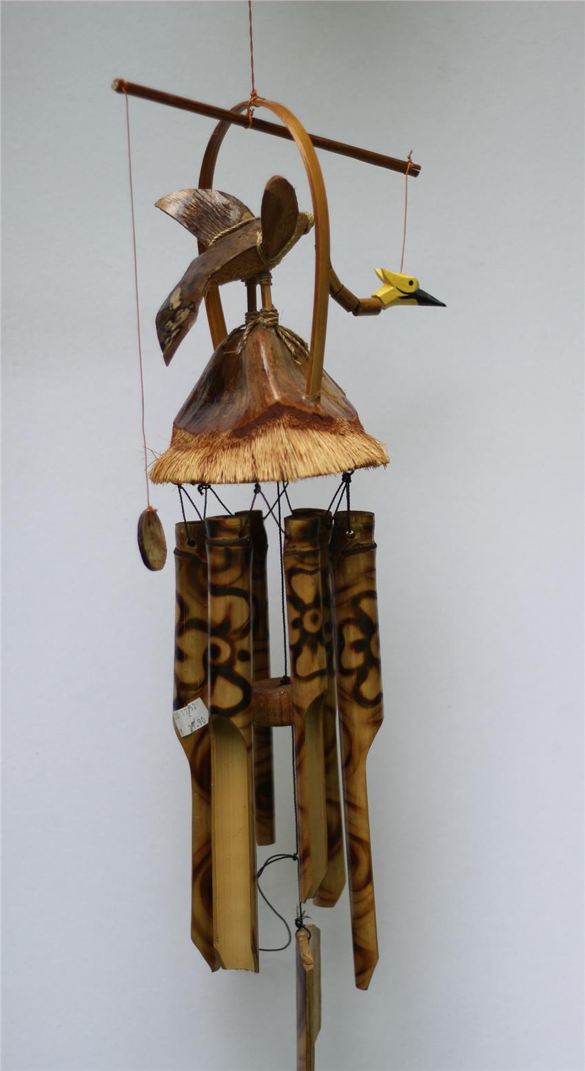 Bamboo And Coconut Wind Chime With End 1 19 2017 12 15 Am Bamboo And Coconut Wind Chime With Bobbing Bird