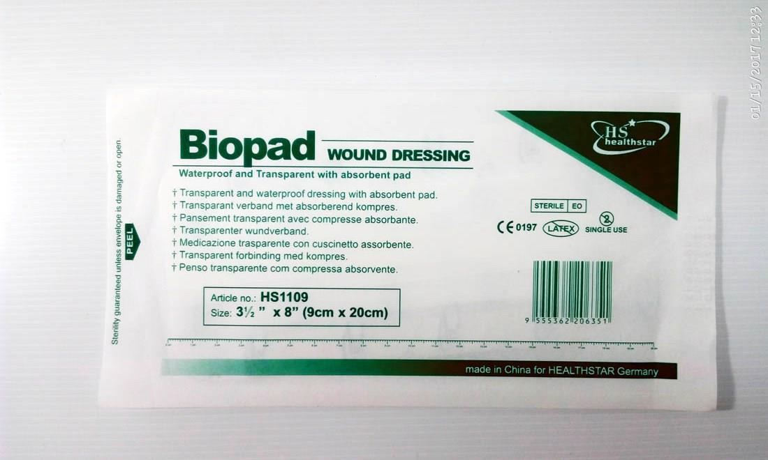 Biopad Wound Dressing Plaster 9cm X 20cm Extra Long X 3pieces