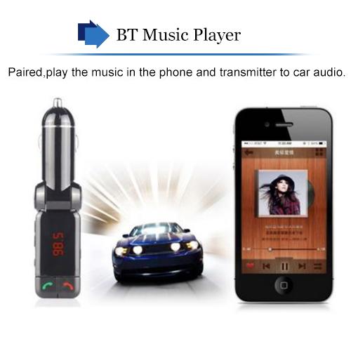 Bluetooth FM Transmitter MP3 Player With 2.1A USB Charger