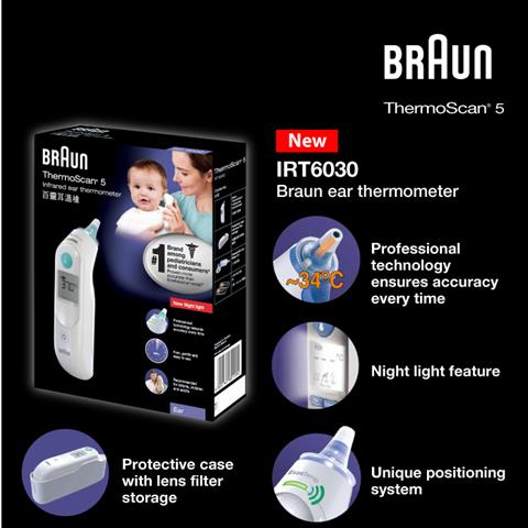 Braun ThermoScan 5 IRT 6030 Ear Thermometer (1 year warranty)