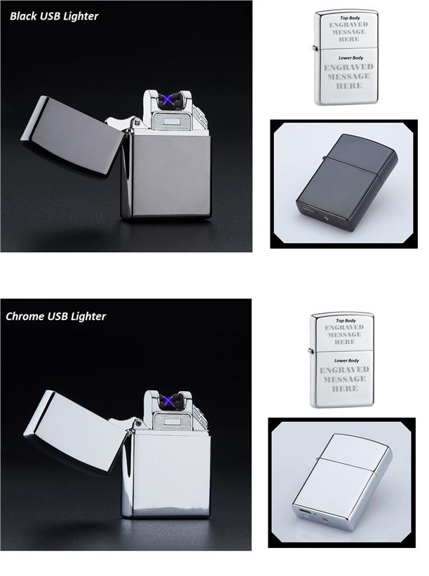 Custom Engrave Double Arc Laser USB Lighter