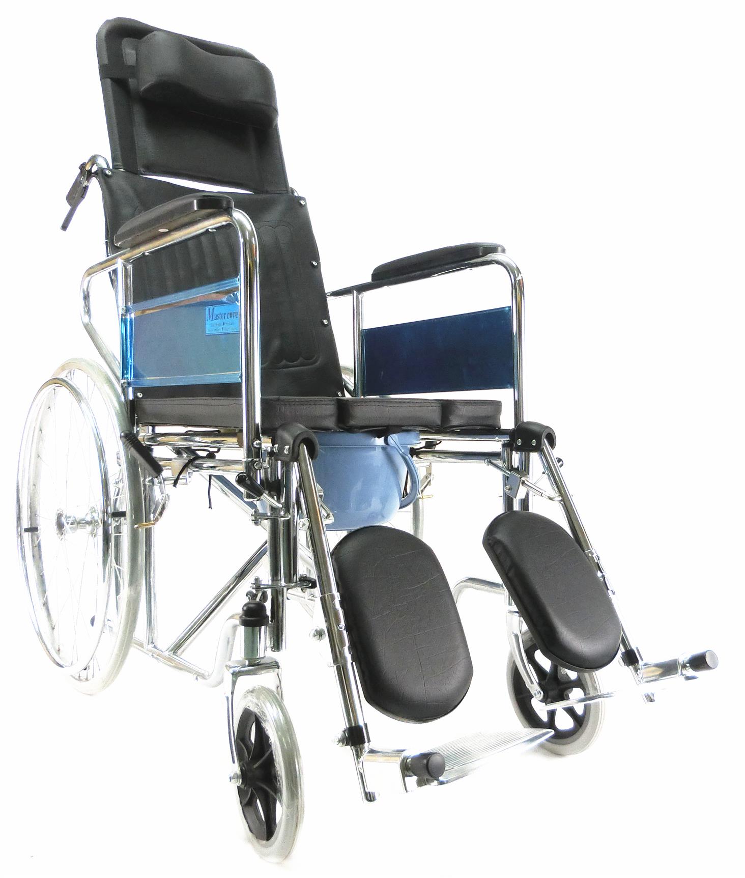 Deluxe Commode reclining wheelchair Kerusi roda boleh duduk dan tandas