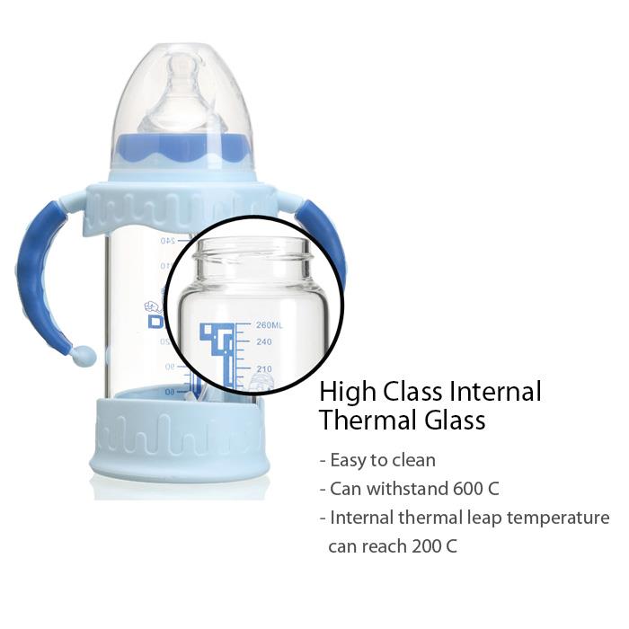 Dlami ( italy brand ) D03 BPA free break resistant glass milk bottle