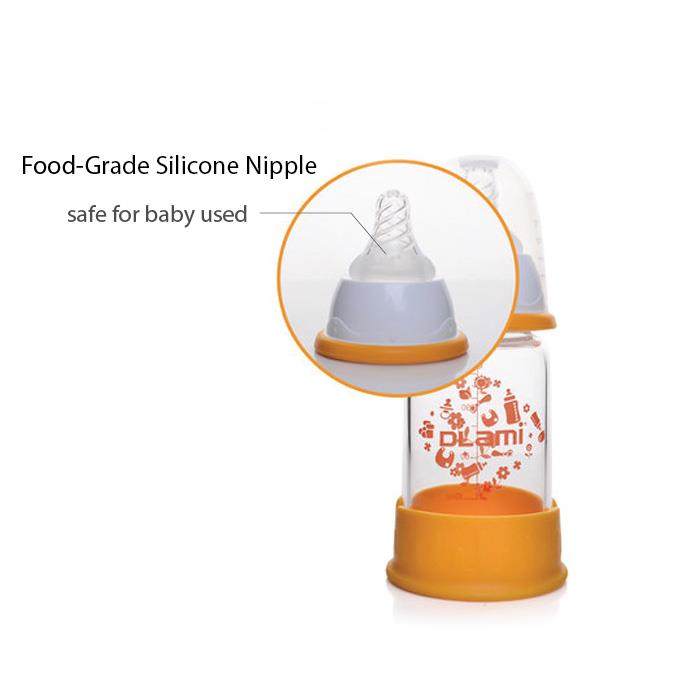 Dlami ( italy brand ) D13 BPA free break resistant glass milk bottle