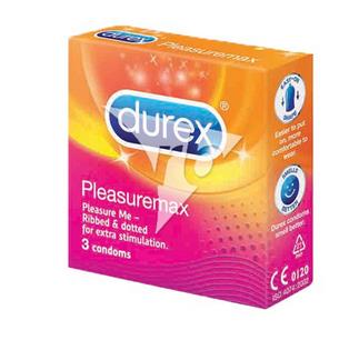 Durex Pleasuremax Ribbed Condoms 3's x 3