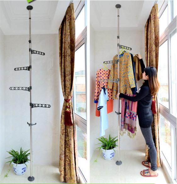 Image result for Expandable Clothes Laundry Indoor Room Hanging / Organizer Rack Pole