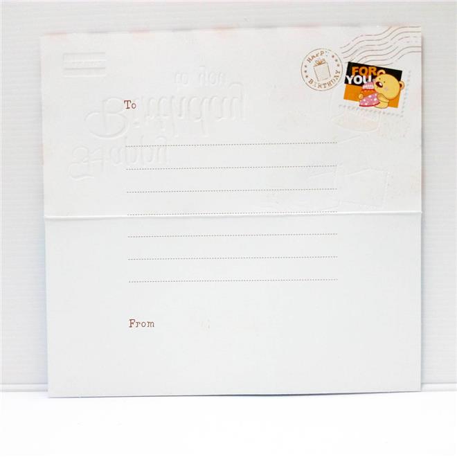 Happy Birthday Gift Card, Bear in Envelope Design