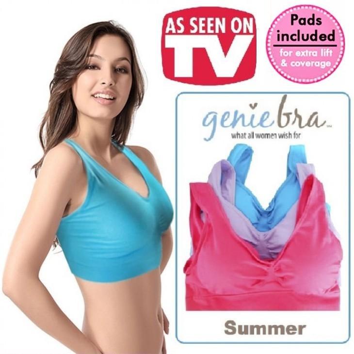 High Quality Colourful Seamless Genie Bra 3 pcs + Free Pads