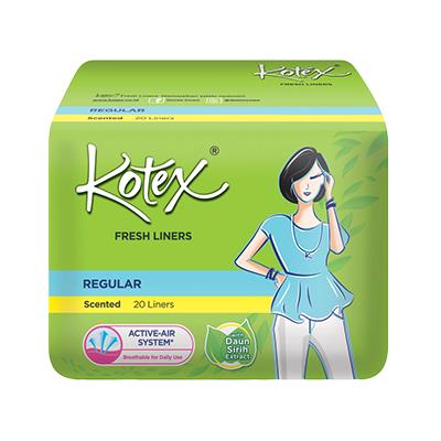 Kotex Fresh Liners Regular Scented Panty Liners 20s X 2