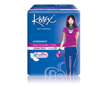 Kotex Pads Soft & Smooth Overnight 32cm Wing 5s X 2 packs