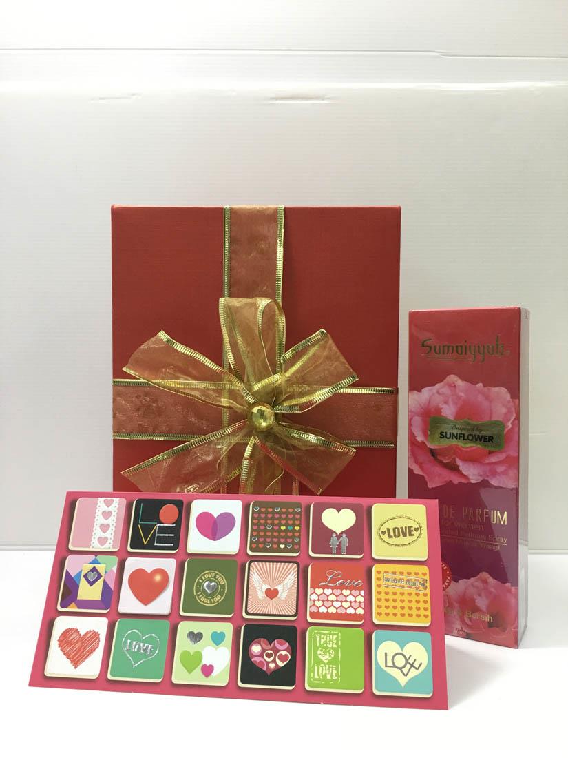 Mothers Day Gift Set Sunflower Perfume & I Love You Card
