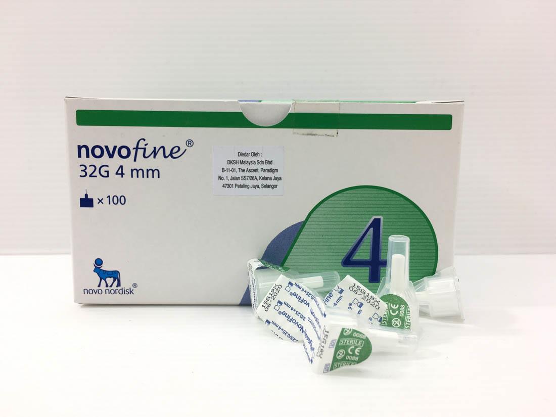 Novofine Insulin Pen Needles 32G 4mm Ultra Thin Less Pain 100's Novofine Insulin Pen Needles 32G 4mm Ultra Thin Less Pain 100's